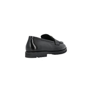 Pinko Schwarze, klassische Damen-Slipper aus Leder mit schwarzem Lackleder-Loafer und profilierter Gummisohle