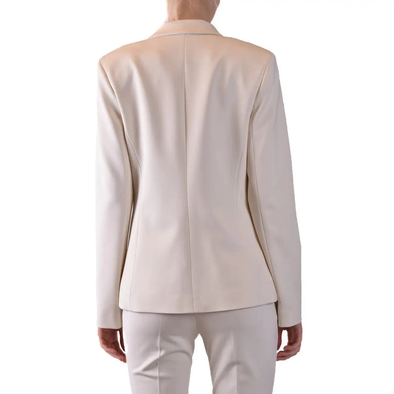 cremefarben pinko Damenblazer mit tailliertem, elegantem Design und Viskosemischgewebe mit Reverskragen