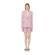 Pinko Damenblazer in Lila aus Polyester mit Reverstasche, zartrosa, tailliert, mit einem einzelnen goldenen Knopf und Pattentaschen