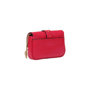 Pinko Rote Damen-Umhängetasche aus Leder, 20 cm, mit leuchtend rotem Leder, goldfarbenem Kettenriemen und Beschlägen