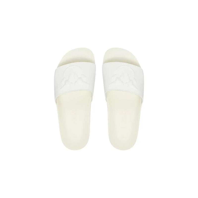 Pinko Weiße PVC-Sandalen für Damen zum Hineinschlüpfen mit dezentem Totenkopf-Prägemuster auf dem Riemen – perfekt für den Frühling.
