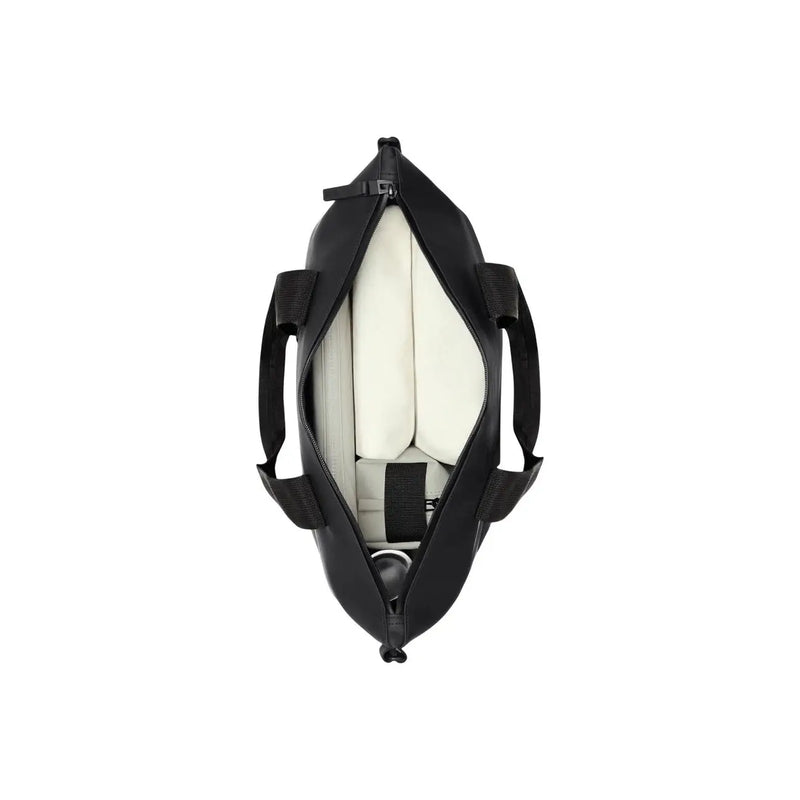 Schwarze Mini-Tragetasche von Rains für Damen aus Polyester mit elegantem, minimalistischem Design und cremefarbenem Innenfutter