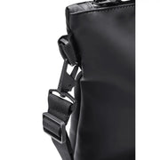 Schwarzer Schultergurt aus Nylon mit mattschwarzer Kunststoffschnalle und verstellbarer Länge für Regentaschen, schwarze Mini-Tragetasche für Damen aus Polyester