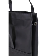 Rains Damen-Umhängetasche aus schwarzem Nylon mit silberfarbenem Metall-Druckknopf, Polyester, 8 x 15 x 8 cm