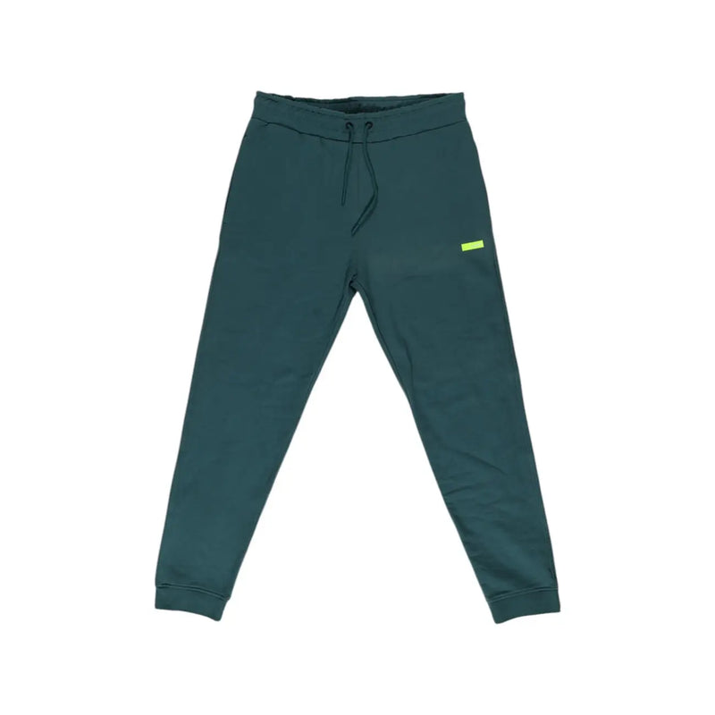 Grüne Baumwoll-Jogginghose von Refrigiwear für Herren mit neongelbem rechteckigem Logo für Herbst und Winter