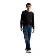 Schwarzes Herren-Langarmshirt aus Baumwolle von Replay mit Rundhalsausschnitt und bequemer Passform