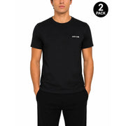 Roberto Cavalli Herren Schwarz Baumwolle t-shirt mit dezentem weißen Logo auf der linken Brustseite, kurzärmeliges Unterhemd