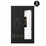 Roberto Cavalli Herren-Baumwollunterhemd, weiß, Kurzarm, 2er-Pack in einer eleganten schwarzen Markenbox