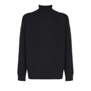 RRD men black turtleneck long sleeve knitwear with sleek knit texture and ribbed cuffs and hem