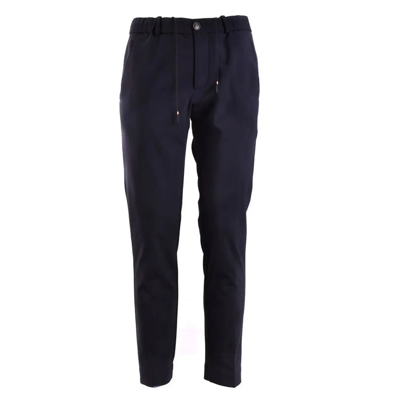 Rrd Herren-Hose aus blauem Polyamid, dunkelblau, schmal zulaufend, mit elastischem Bund und Kordelzug für bequemen Sitz