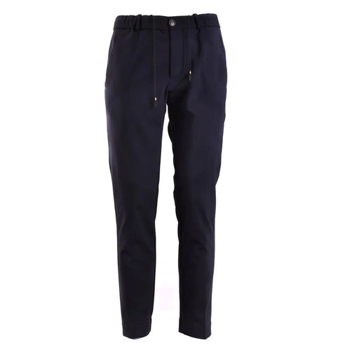 Rrd Herren-Hose aus blauem Polyamid, dunkelblau, schmal zulaufend, mit elastischem Bund und Kordelzug für bequemen Sitz