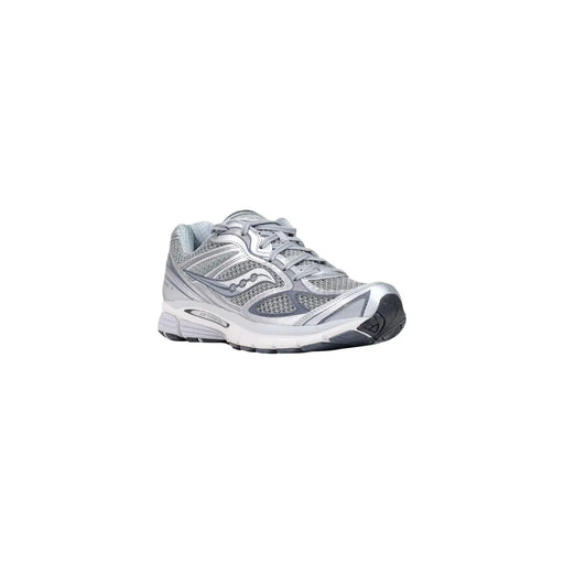 Silber Saucony Grauer Damen-Sneaker Progrid Guide 7 aus Textil mit Mesh- und Synthetik-Overlays, weißer Zwischensohle und schwarzer Außensohle