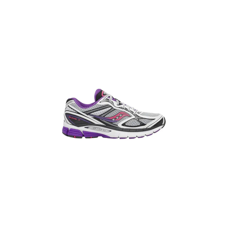 Lila und Silber Saucony Grauer Damen-Sneaker Progrid Guide 7 mit Mesh-Obermaterial und Gummisohle