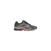 Saucony Weiße Damen-Sneaker Progrid Omni 9 aus Synthetik mit dunkelblauem Mesh-Obermaterial, silbernen Akzenten und pinkfarbenen Details an der Zwischensohle