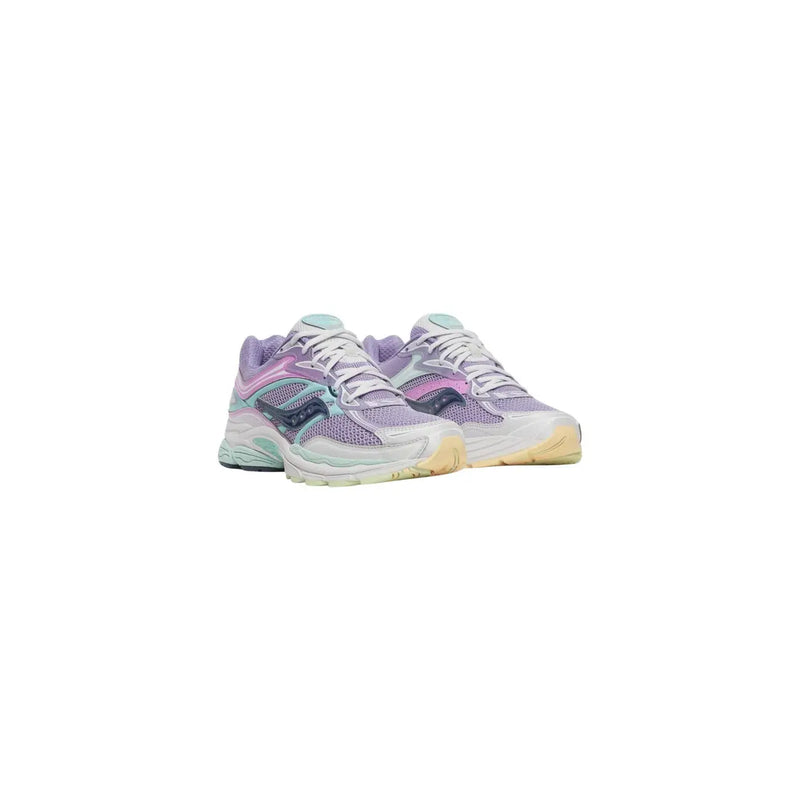 Saucony Weiße Damen-Sneaker Progrid Omni 9 aus Synthetik in Pastell-Lavendel und Mint mit Mesh-Obermaterial und dezentem Branding