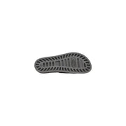 Graue Gummisohle mit geripptem Strukturmuster und geprägtem Logo auf Sensi Damen-PVC-Slippern mit offener Zehenpartie, grau, La Jolla