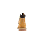 Timberland Damen-Ankle-Boots aus Leder in Beige mit hellbraunem Leder, 15 cm Schafthöhe, dunkelbraunem Schaftrand und kontrastierenden Nähten