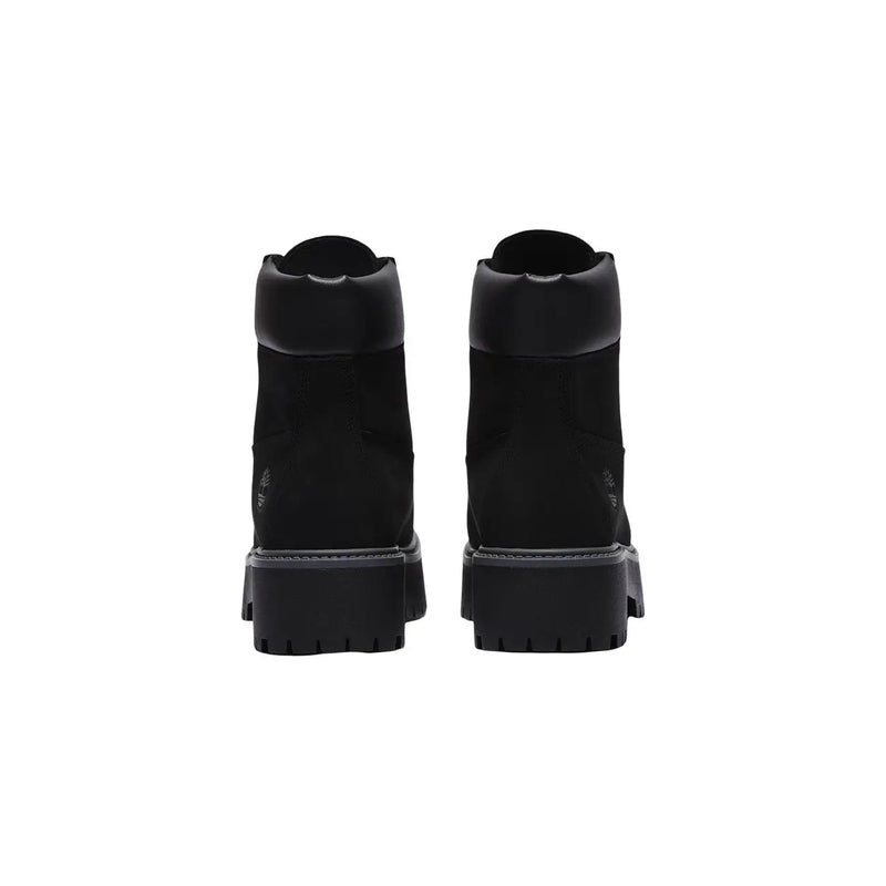 Timberland Schwarze, wasserdichte Damen-Lederstiefel mit 15 cm hohem, schwarzem Wildleder-Obermaterial und Gummisohle timberland Stiefel