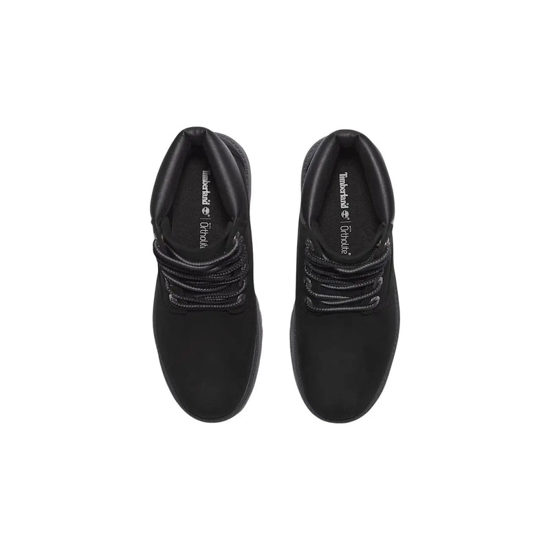 Schwarz timberland Damen-Lederstiefel mit 15 cm Schafthöhe, Schnürung, strapazierfähiger, wasserdichter Gummisohle