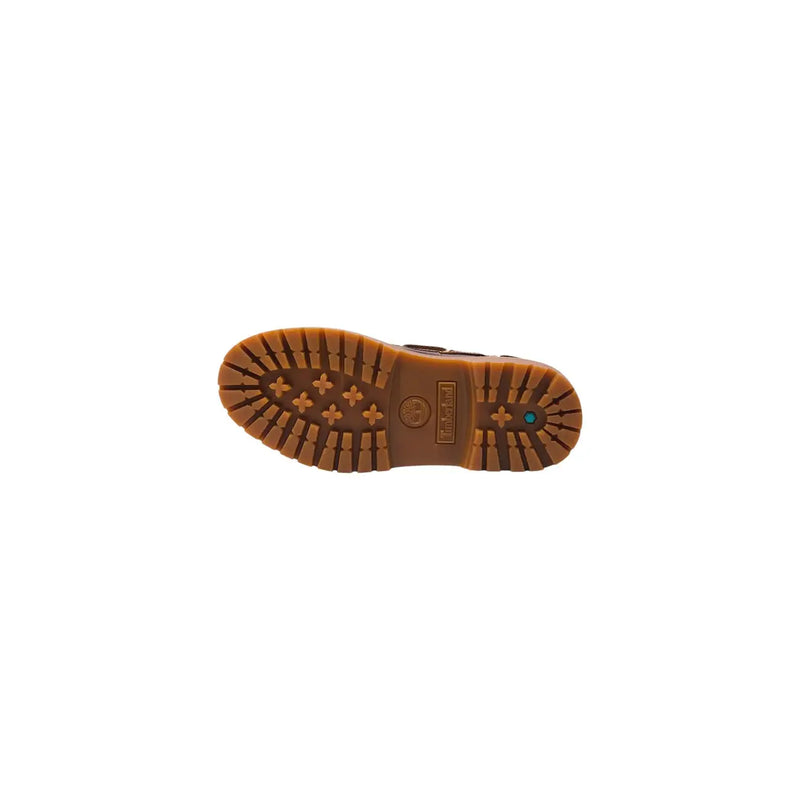 Braun timberland Damen-Schnürschuhe aus Leder mit robuster Profilsohle und geprägtem Logo im Fersenbereich