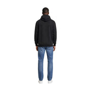 Tommy Hilfiger Jeans men black organic cotton hoodie with classic minimalist design and hooded sweatshirt style