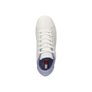 Tommy Hilfiger jeans white leather women sneakers with lavender accents and classic lace-up design