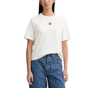 Tommy Hilfiger Damenblau aus Bio-Baumwolle t-shirt mit gesticktem Logo