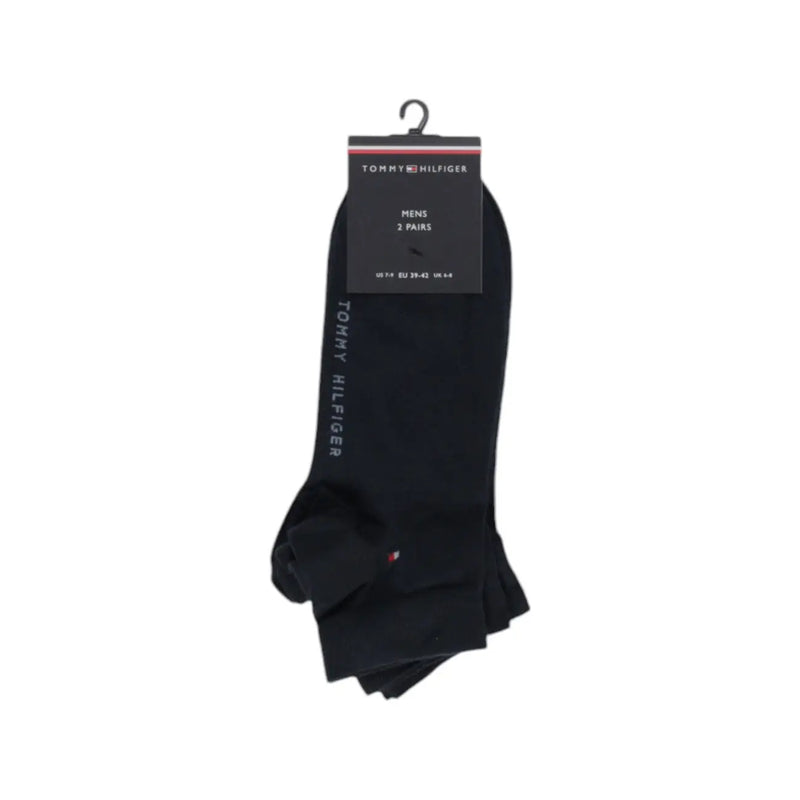 Schwarz Tommy Hilfiger Herren-Baumwollsocken mit seitlichem Logo und Markenverpackung für den Freizeitbereich