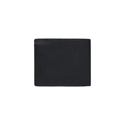 Tommy Hilfiger Schwarze Herren-Ledergeldbörse, 11 x 9 cm, mit Perforation und präziser Nahtverarbeitung an den Kanten
