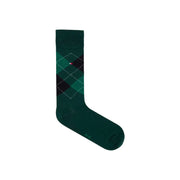 Tommy Hilfiger Herrensocken aus dunkelgrünem Baumwollmischgewebe mit schwarzem Rautenmuster und rot-weißem Logo in der Nähe des Riemens top