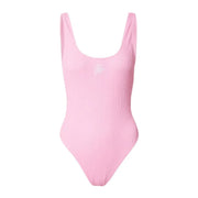 Tommy Hilfiger Rosa, weich gerippter Badeanzug für Damen mit eckigem Ausschnitt und dünnen Trägern für den Strand