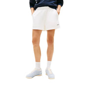 Tommy Hilfiger womens black organic cotton shorts with white side embroidery