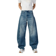 Tommy Hilfiger womens blue organic cotton high-waisted wide-leg jeans