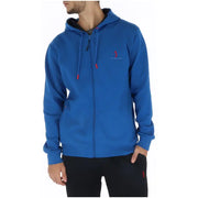 Bright blue zip-up hoodie with red logo detailing from U.S. Golf Club Men’s Sweatshirts