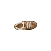 Ugg Damen-Sneaker aus Wildleder in Beige mit Leopardenmuster, hellbraunen und cremefarbenen Akzenten sowie Schnürsenkeln mit Leopardenmuster