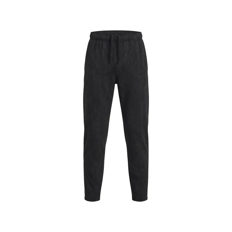 Under armour Herren-Fleece-Jogginghose aus schwarzem Baumwollmischgewebe mit elastischem Bund und Kordelzug, Vorderansicht