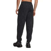 Under armour Herren-Fleece-Jogginghose aus schwarzem Baumwollmischgewebe mit strukturierter Oberfläche, lockerer Passform und elastischem Bund