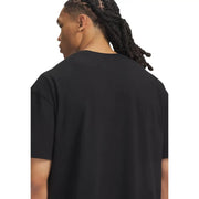 Under armour Schwarzes Herren-T-Shirt aus Baumwolle, klassische Passform mit kurzen Ärmeln und lockerer Passform, Vorderansicht