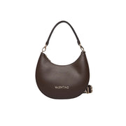 Braune Valentino Hobo-Tasche aus genarbtem Leder mit goldfarbenem Logo und verstellbarem Riemen für Damen von Valentino Bags