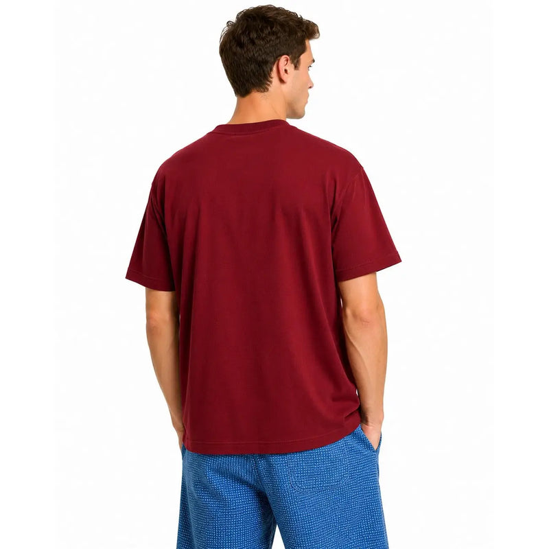 Vans Herren-Baumwoll-T-Shirt, bordeauxrot, Rundhalsausschnitt, kurze Ärmel, ideal für Freizeitkleidung