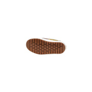 Vans Damen-Sneaker aus Kamelleder mit brauner Gummisohle und strukturiertem Profil.