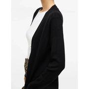 Schwarzer Damen-Cardigan von Vila aus Viskosemischung mit weicher Strickstruktur, langen Ärmeln und offenem Vorderteil