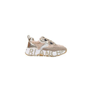 Schwarze Wildleder-Sneaker von Voile Blanche für Damen mit beigem, metallisch-goldenem Chunky-Design und flauschigen Shearling-Akzenten.